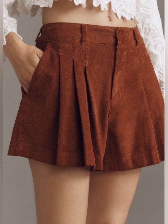 Anthropologie Pilcro Corduroy Pleated Skirty Shorts, Size 30 - Picture 2 of 14